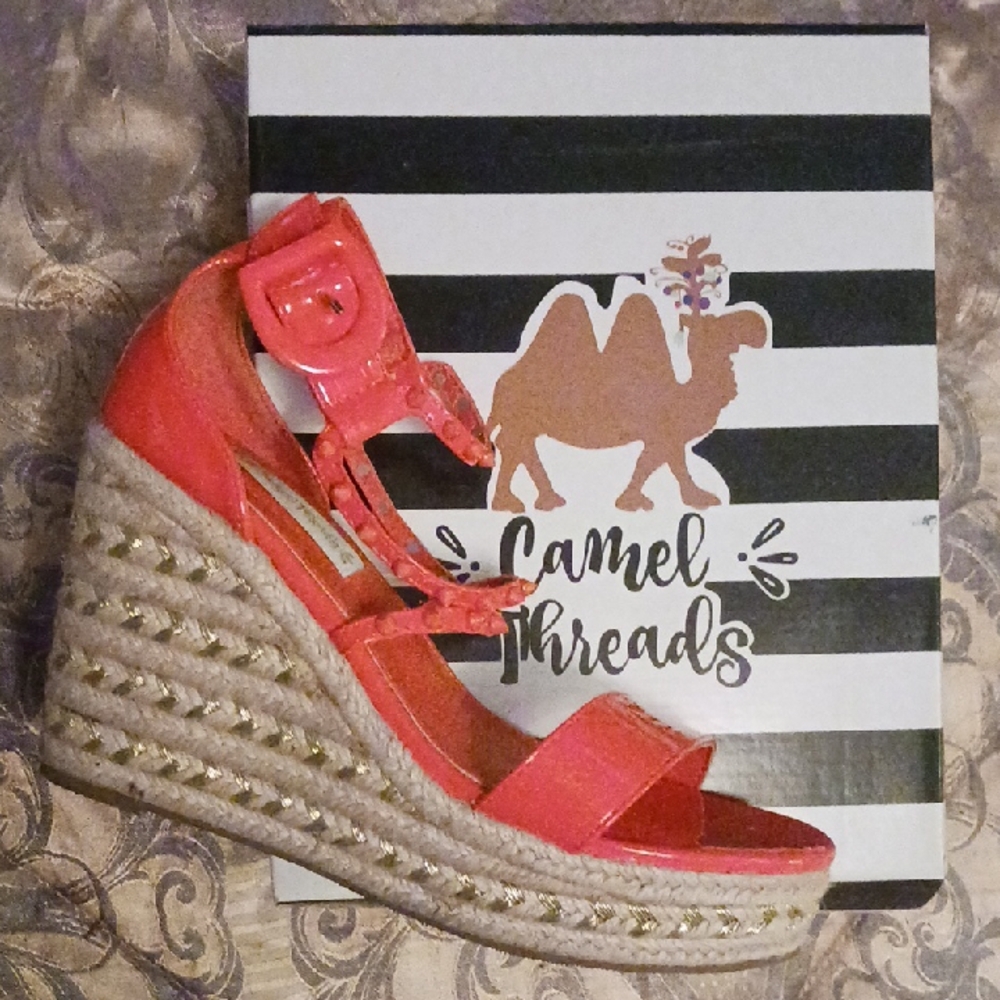 Camel Threads Orange Wedge Sandles 11